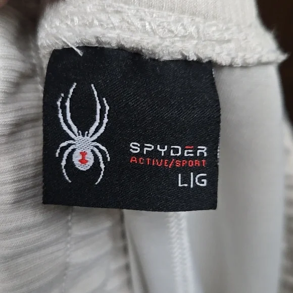 Spyder Size L Ivory Ribbed High Rise Wide Leg Pant - Picture 6 of 7